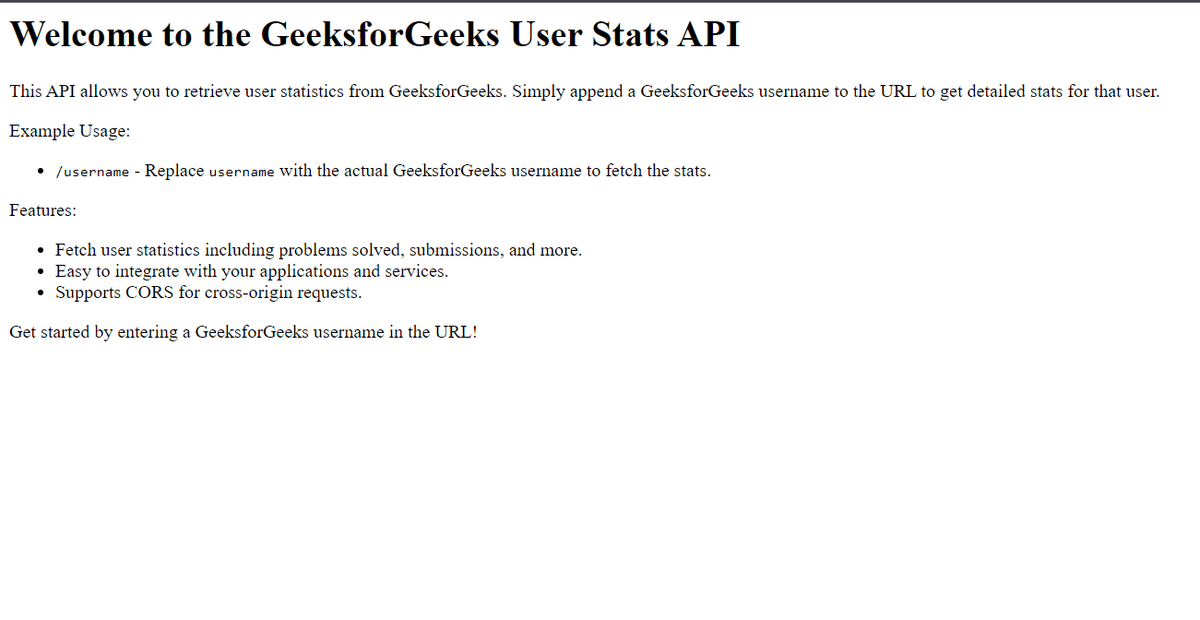 GeeksForGeeks API
